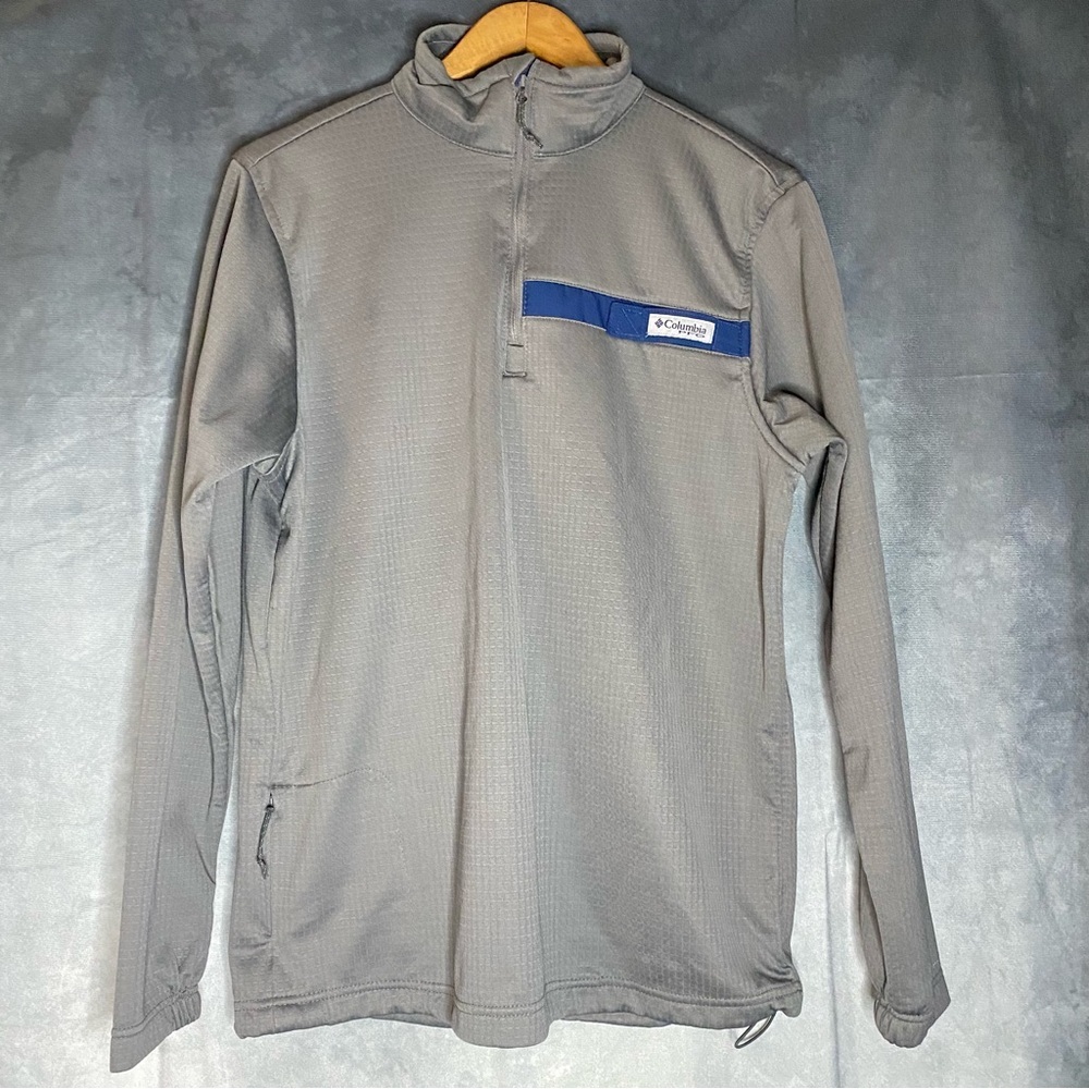 Columbia PFG Omni-Shield pullover Jacket Grey S Performance Fishing Gear 3/4 Zip